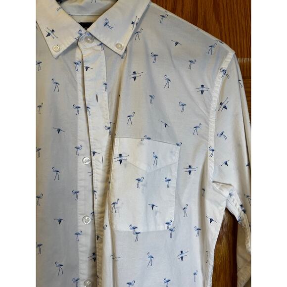 Bonobos Blue Flamingo Button Down Size S Slim Fit - Picture 2 of 3